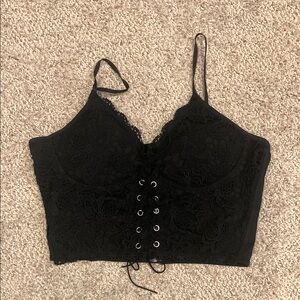 Black Lace Corset Top